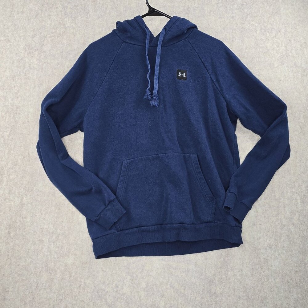 Under Armour Mens Navy Blue Hoodie Sweatshirt L Cotton Blend